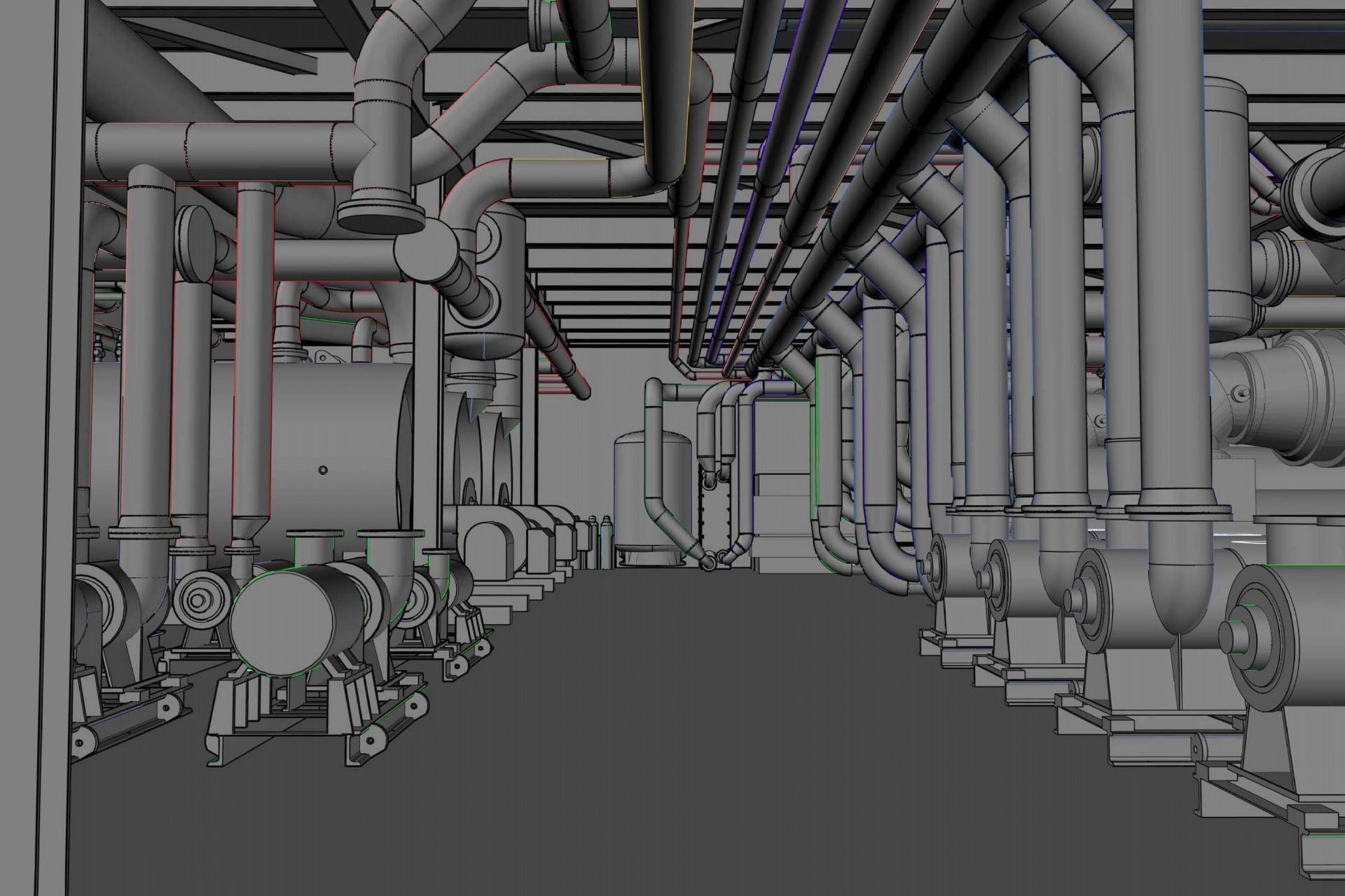 3D interior equipment rendering